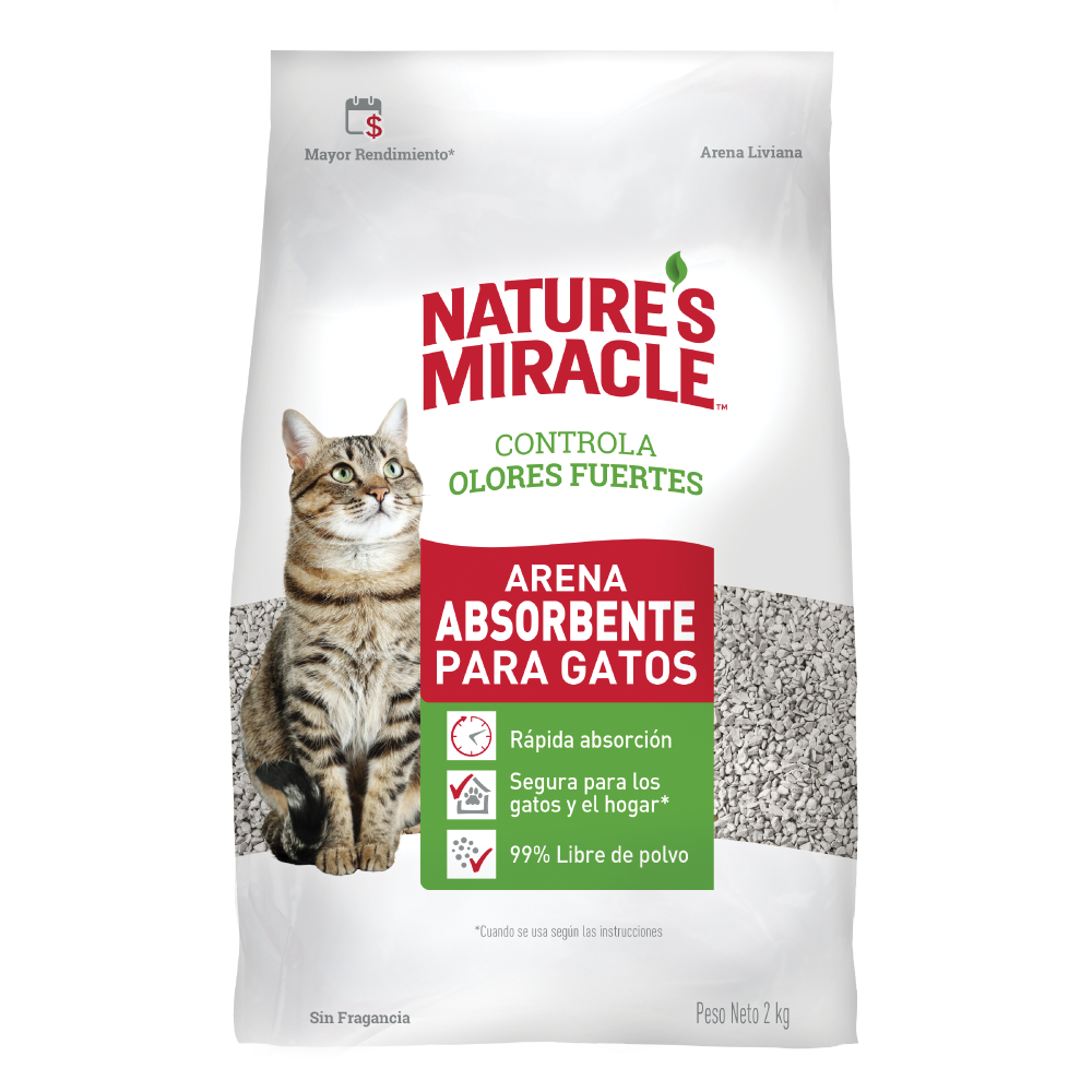 Arena abosorbente para gatos